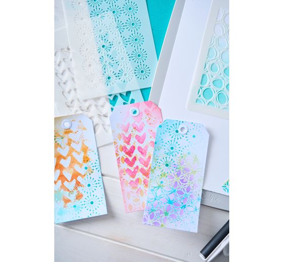 Sizzix Stencil set &laquo; Backgrounds &raquo;, 4 pi&egrave;ces