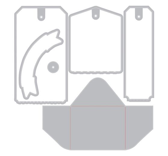 Sizzix Framelits Stanzschablone und Clear Stamps "Tag It by 49 & Market"