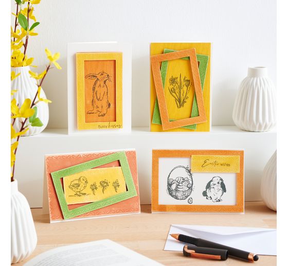 Cartes doubles et enveloppes VBS &laquo; Cr&egrave;me &raquo;, A6, 50 pc.