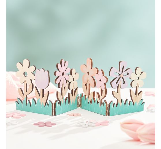Silhouette en bois VBS &laquo; Fleurs &raquo;