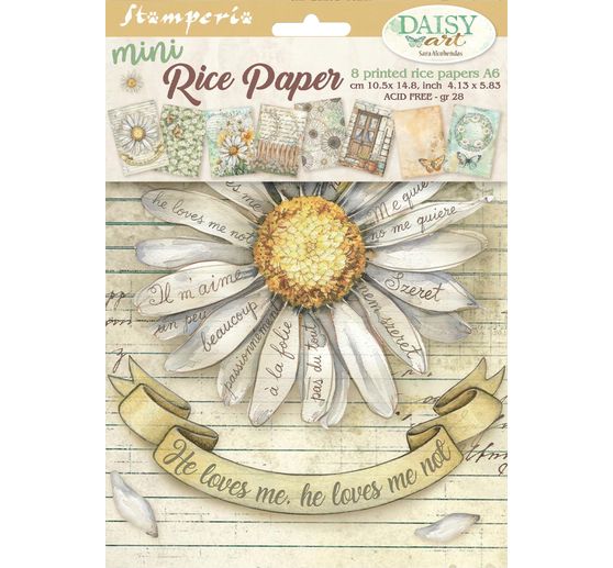 Motif straw silk assortment "Daisy Art", set of 8