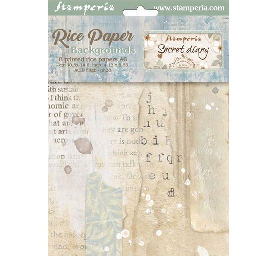 Soie de paille &agrave; motifs backgrounds &laquo; Secret Diary &raquo;, set de 8 pi&egrave;ces