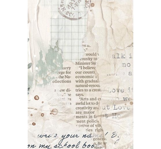 Soie de paille &agrave; motifs backgrounds &laquo; Secret Diary &raquo;, set de 8 pi&egrave;ces