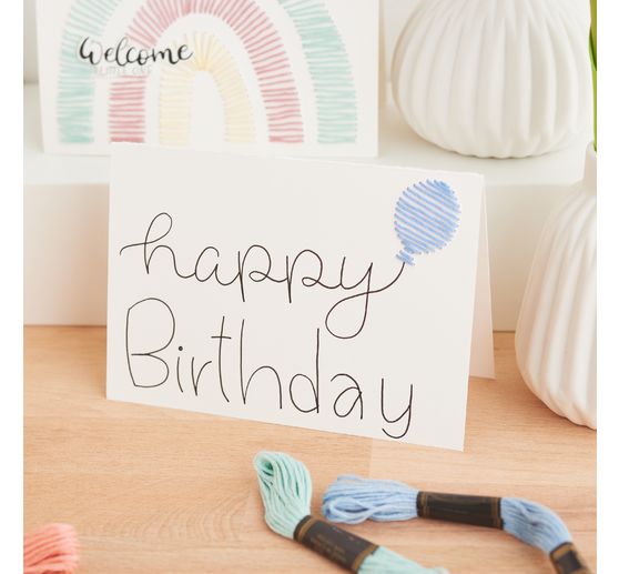 Cartes doubles et enveloppes VBS &laquo; Cr&egrave;me &raquo;, A6, 50 pc.