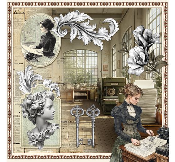 Papier scrapbooking &laquo; Typographic &raquo;