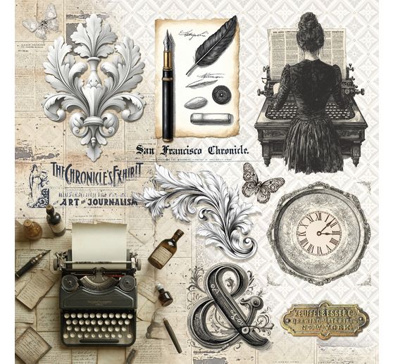 Papier scrapbooking &laquo; Typographic &raquo;