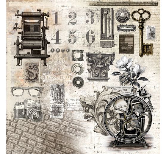 Papier scrapbooking &laquo; Typographic &raquo;