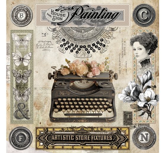 Papier scrapbooking &laquo; Typographic &raquo;