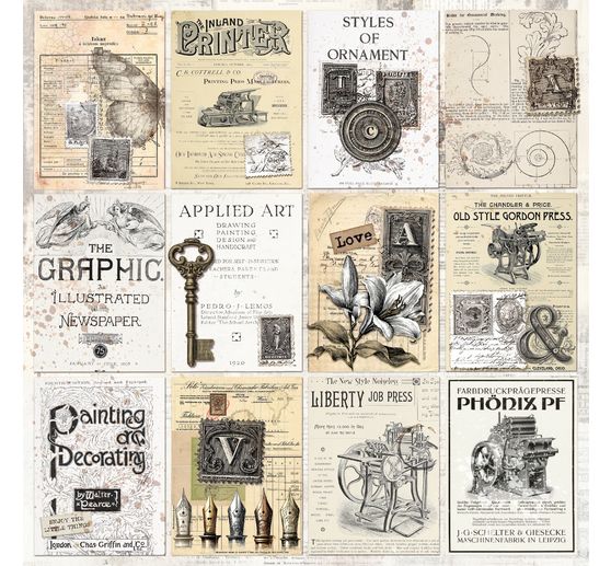 Papier scrapbooking &laquo; Typographic &raquo;