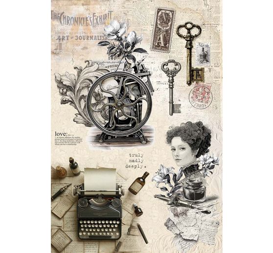 Assortiment de soies de paille &agrave; motifs &laquo; Typographic &raquo;, set de 4 pi&egrave;ces