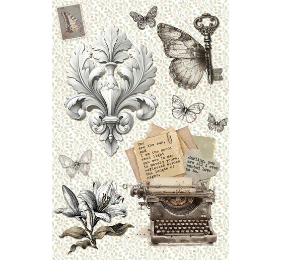 Assortiment de soies de paille &agrave; motifs &laquo; Typographic &raquo;, set de 4 pi&egrave;ces