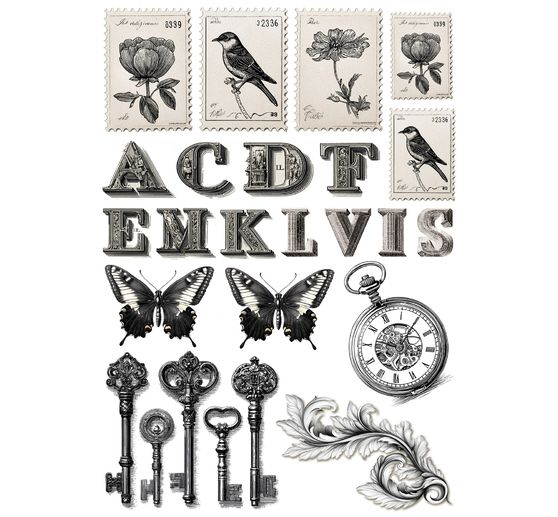 Assortiment de soies de paille &agrave; motifs &laquo; Typographic &raquo;, set de 8 pi&egrave;ces