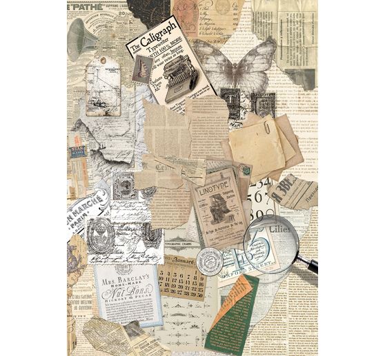 Assortiment de soies de paille &agrave; motifs &laquo; Typographic &raquo;, set de 8 pi&egrave;ces