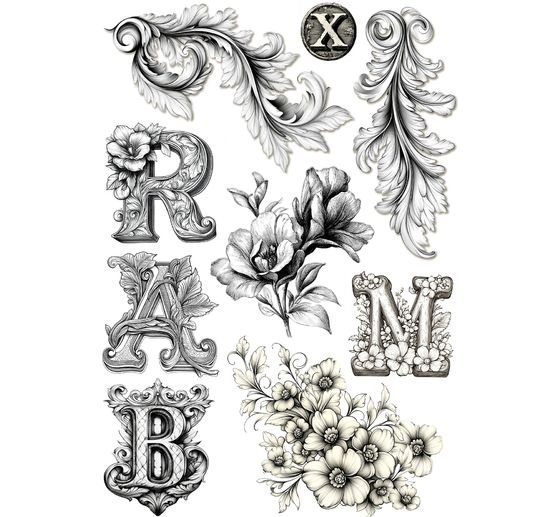 Assortiment de soies de paille &agrave; motifs &laquo; Typographic &raquo;, set de 8 pi&egrave;ces