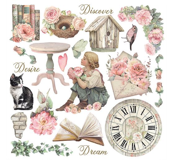 Rub On assortment "House of Roses"