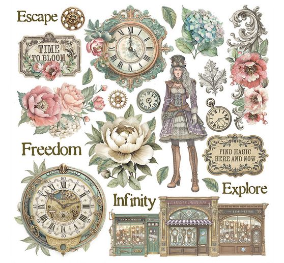 Assortiment de Rub On &laquo; Gardens of Time &raquo;