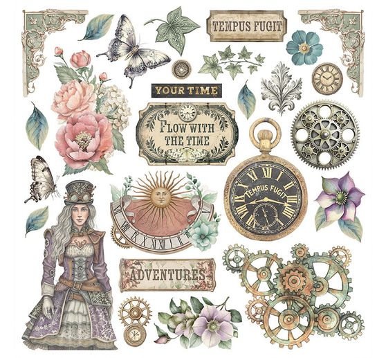 Assortiment de Rub On &laquo; Gardens of Time &raquo;