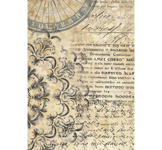 Soie de paille &agrave; motifs backgrounds "Gardens of Time", set de 8 pi&egrave;ces