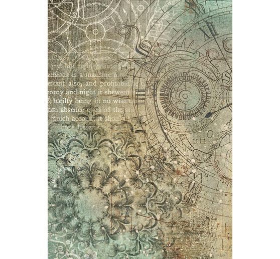 Soie de paille &agrave; motifs backgrounds "Gardens of Time", set de 8 pi&egrave;ces