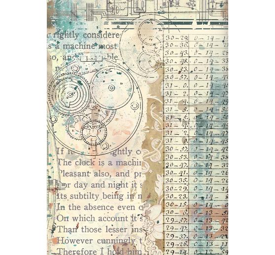 Soie de paille &agrave; motifs backgrounds "Gardens of Time", set de 8 pi&egrave;ces