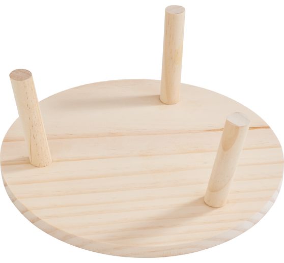Plateau d&eacute;co en bois VBS &laquo; Rond &raquo; , avec pieds