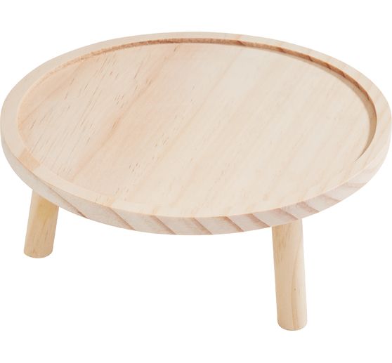 Plateau d&eacute;co en bois VBS &laquo; Rond &raquo; , avec pieds