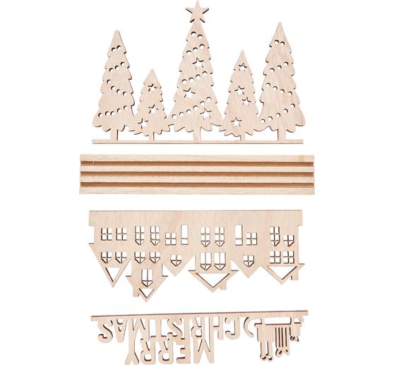 D&eacute;coration &agrave; embo&icirc;ter en bois VBS &laquo; Merry Christmas &raquo;
