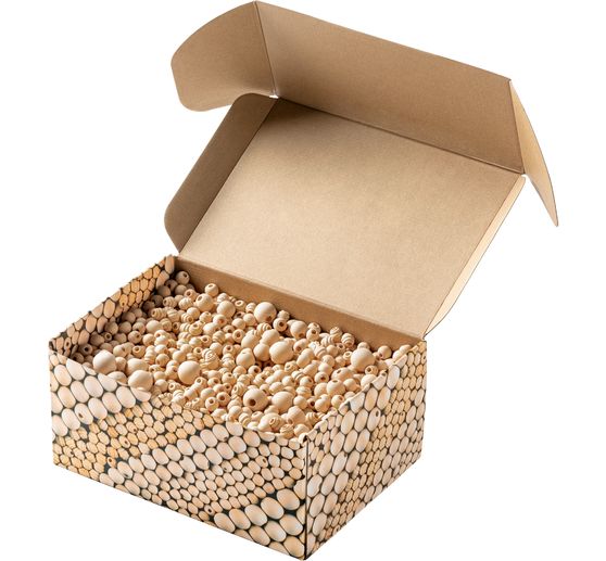 Jumbo pack de perles en bois &laquo; Natural &raquo;