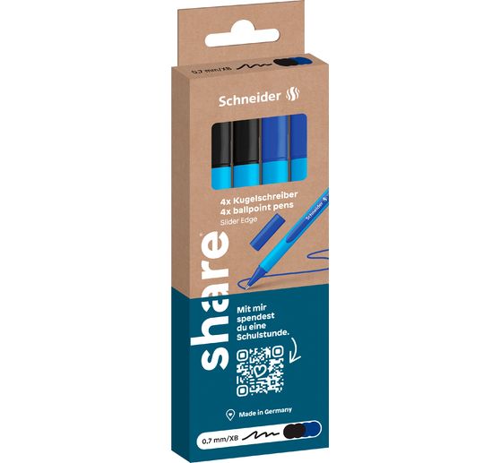 Stylo &agrave; bille XB share, lot de 4
