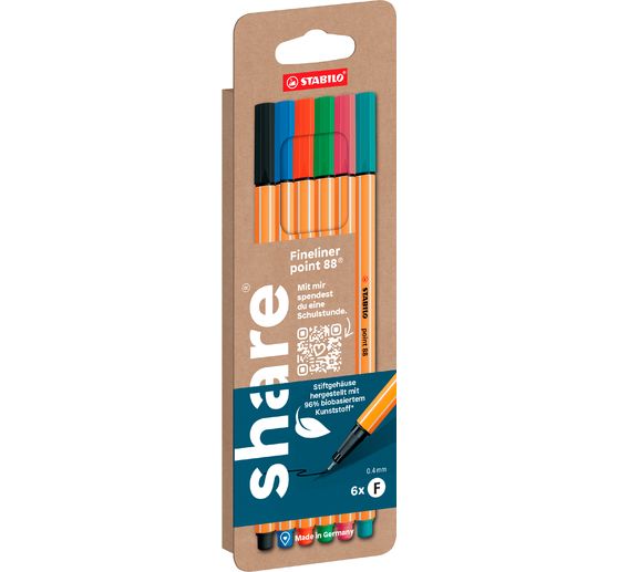 Fineliner share, ensemble de 6