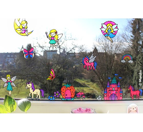 Window Color KiDs &laquo; F&eacute;e paillet&eacute;e &raquo;, 10 x 25 ml