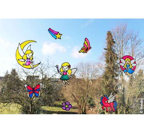 Window Color KiDs &laquo; F&eacute;e paillet&eacute;e &raquo;, 10 x 25 ml