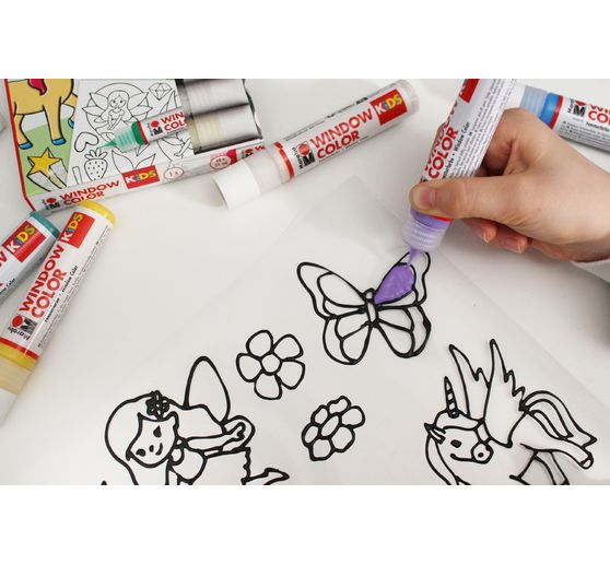 Window Color KiDs &laquo; F&eacute;e paillet&eacute;e &raquo;, 10 x 25 ml