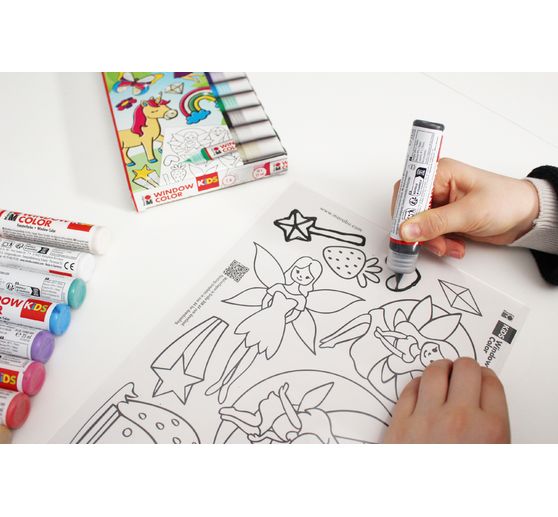 Window Color KiDs &laquo; F&eacute;e paillet&eacute;e &raquo;, 10 x 25 ml