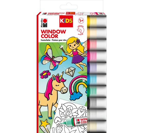 Window Color KiDs &laquo; F&eacute;e paillet&eacute;e &raquo;, 10 x 25 ml