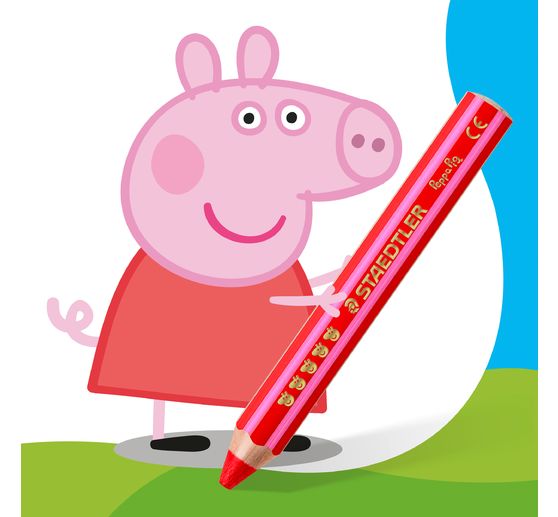 Crayons de couleur pour enfants Noris junior &laquo; Peppa Pig &raquo;, + 1 taille‑crayon
