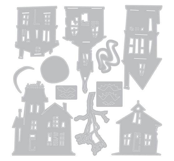 Gabarit d&rsquo;estampe Sizzix Thinlits &laquo; Ghost Town by Tim Holtz &raquo;
