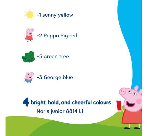 Peintures au doigt Noris junior &laquo; Peppa Pig &raquo;, 4 x 75 ml