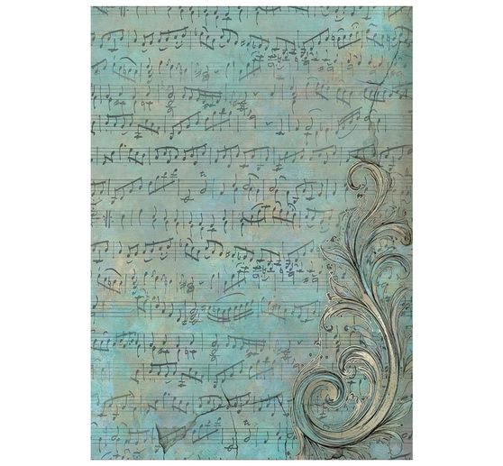 Stamperia Motiv-Strohseide Backgrounds "Symphony", DIN A6, 8er Set