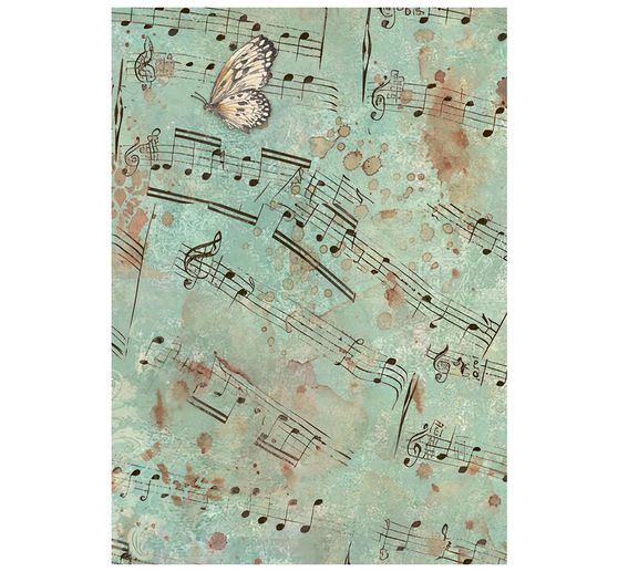 Stamperia Motiv-Strohseide Backgrounds "Symphony", DIN A6, 8er Set