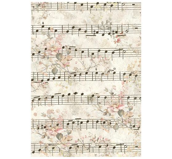 Stamperia Motiv-Strohseide Backgrounds "Symphony", DIN A6, 8er Set
