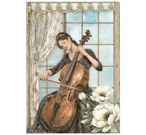 Stamperia Motiv-Strohseiden Sortiment "Symphony", DIN A6, 8er Set