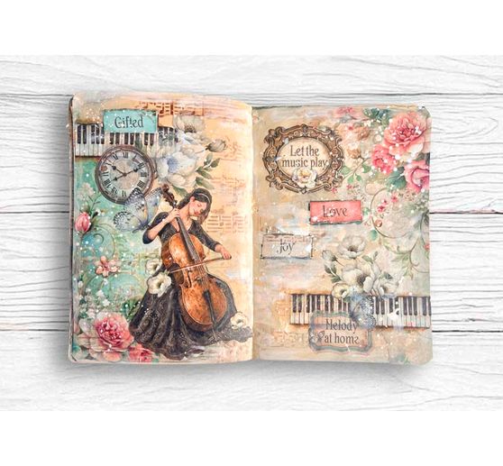 Stamperia Schablone "Symphony - Score", 20 x 25 cm