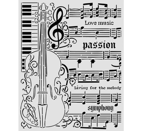 Stamperia Schablone "Symphony - Violin", 20 x 25 cm