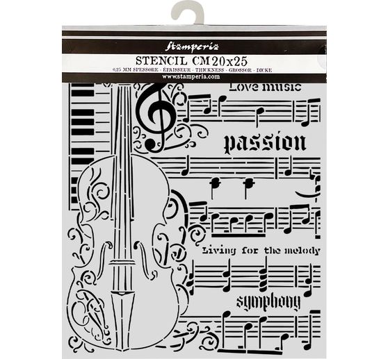 Stamperia Schablone "Symphony - Violin", 20 x 25 cm