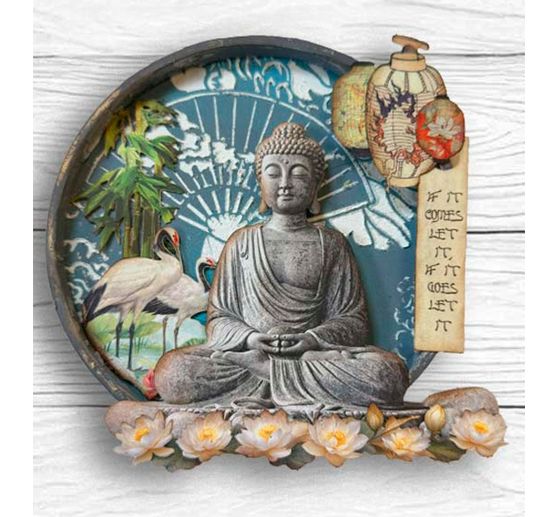 Stamperia Schablone "Oriental Garden - Fans", 20 x 25 cm