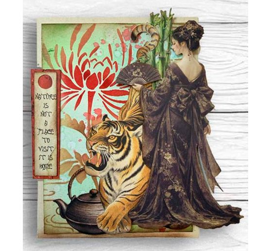 Stamperia Schablone "Oriental Garden - Lotus flower", 20 x 25 cm