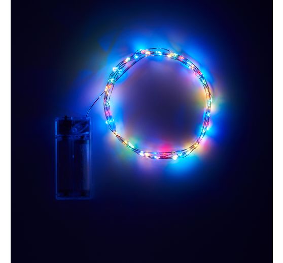 Micro-LED-Lichterkette, Bunt, mit Timer, 60 LEDs