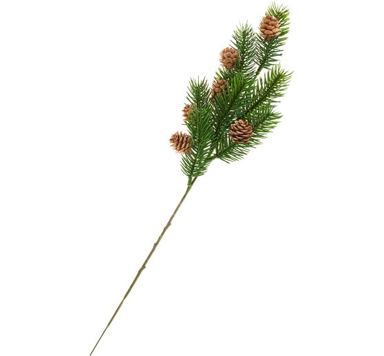 Branche de sapin avec pommes de pin, 38 cm