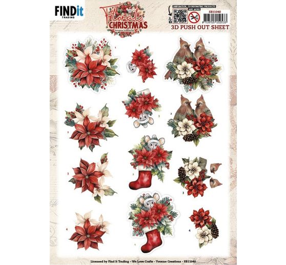 Set de motifs 3D pr&eacute;-estamp&eacute;s &laquo; Christmas &raquo;